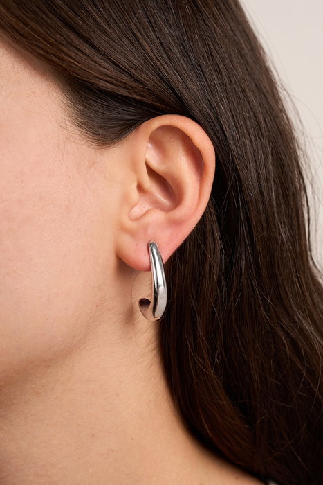 Heliophilia Silver Pendientes de Plata con Cuerpo de Metal en Color Plateado
